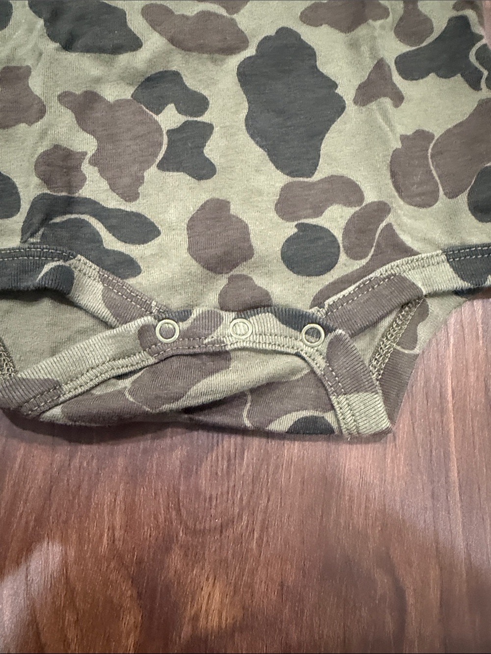 Carhartt Olive and Black Camo Baby Bodysuit with Orange Logo - Picture 3 of 6